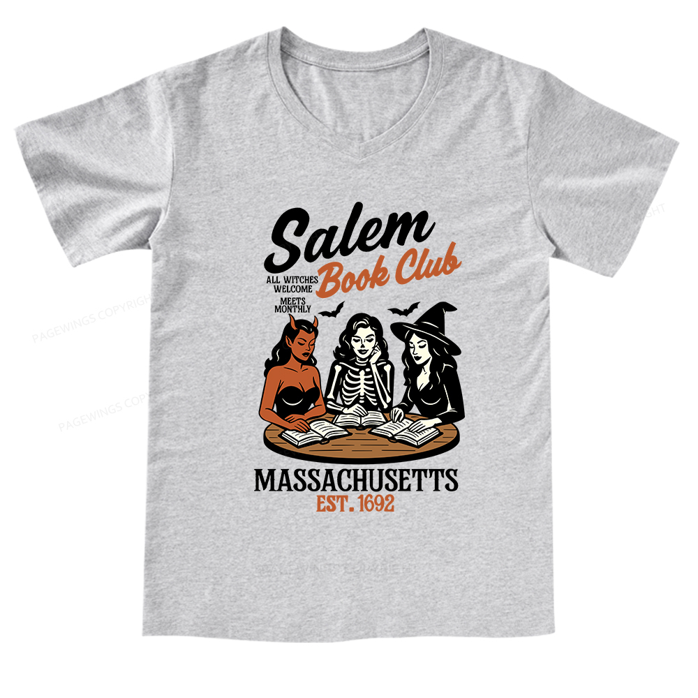 Pagewings Salem Book Club V-neck T-shirt