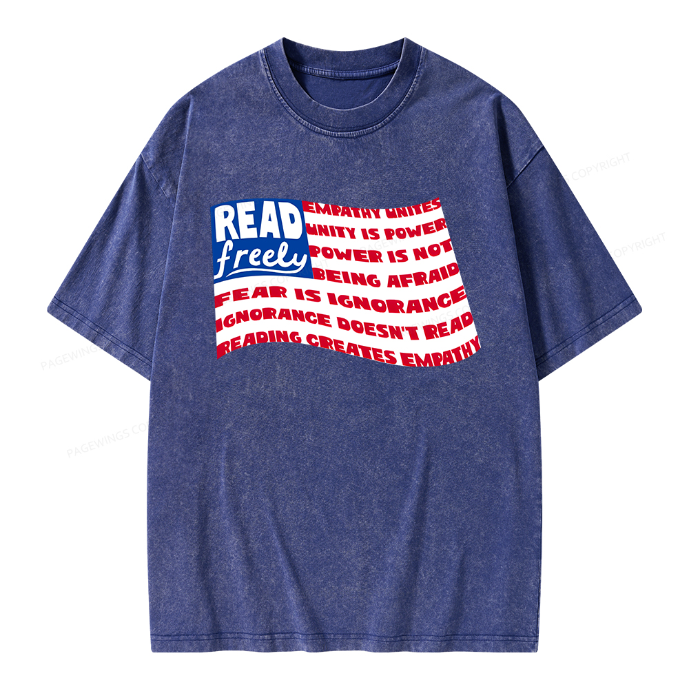 Pagewings Read Freely Empathy Unites Unisex Washed T-shirt