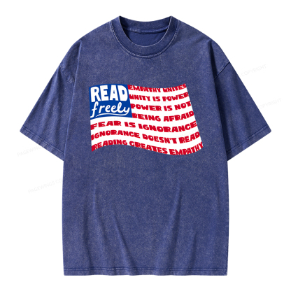 Pagewings Read Freely Empathy Unites Unisex Washed T-shirt