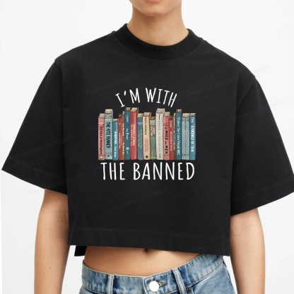 Pagewings I'm With The Banned Women Crop Tops
