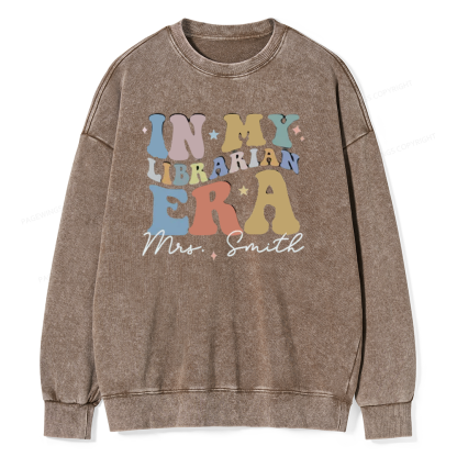 Pagewings Personalized In My Librarian Era Shirt Unisex Washed Sweatshirt