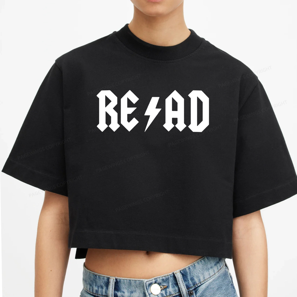 Pagewings Read Back In The Library Women Crop Tops