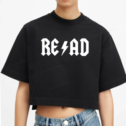 Pagewings Read Back In The Library Women Crop Tops