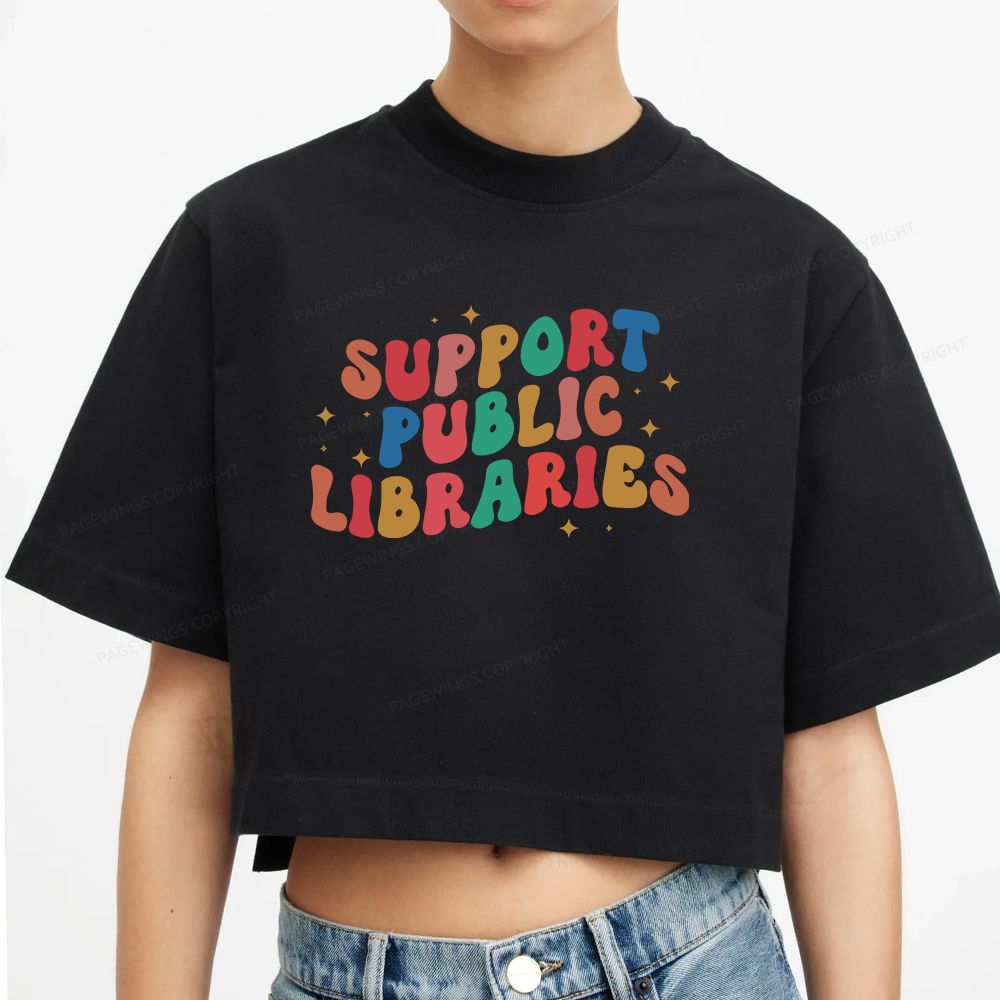 Pagewings Public Library Women Crop Tops