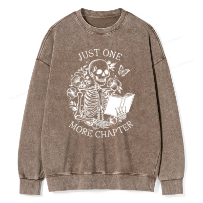 Pagewing One More Chapter Skeleton Unisex Tee Unisex Washed Sweatshirt