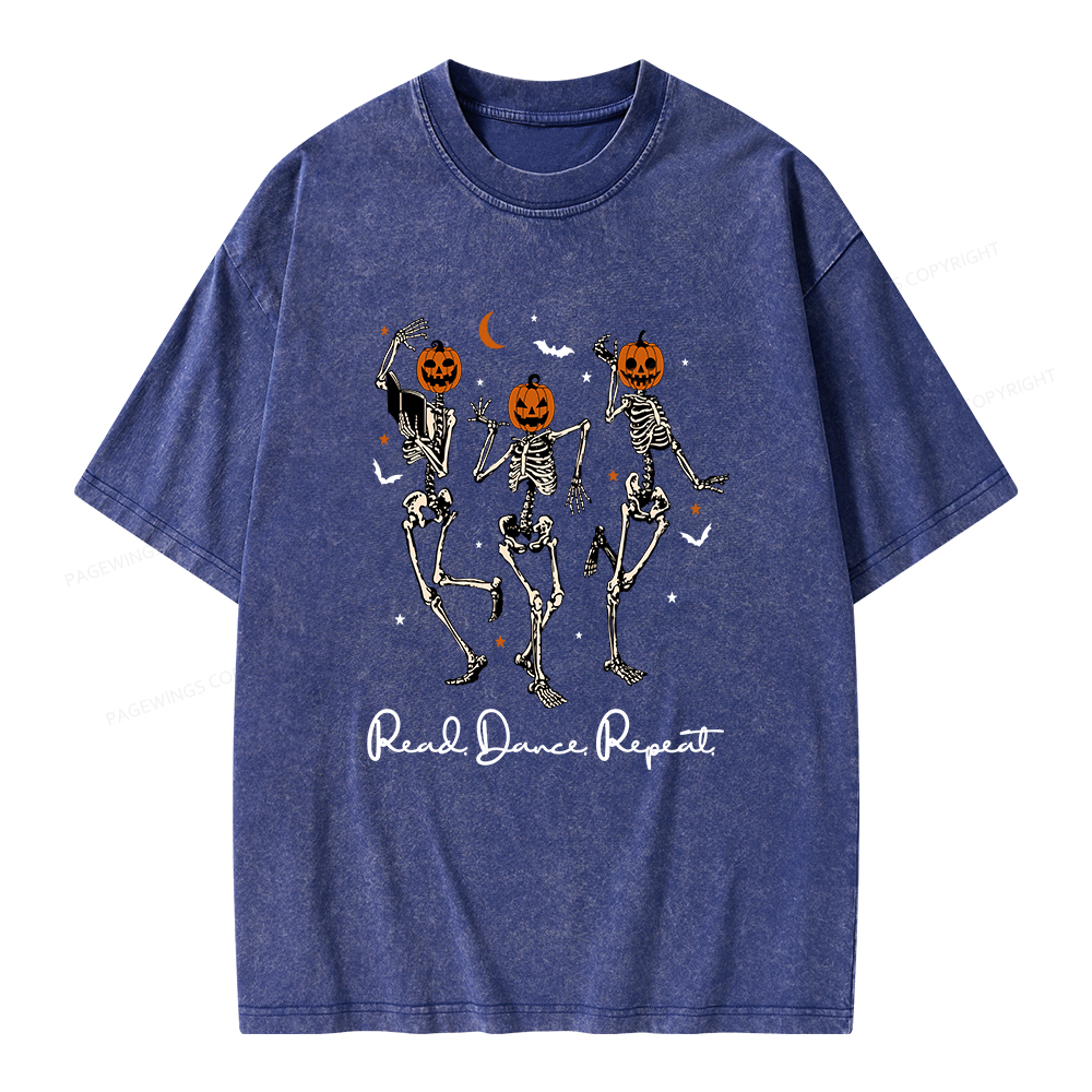 Pagewings Read Dance Repeat Unisex Washed T-shirt