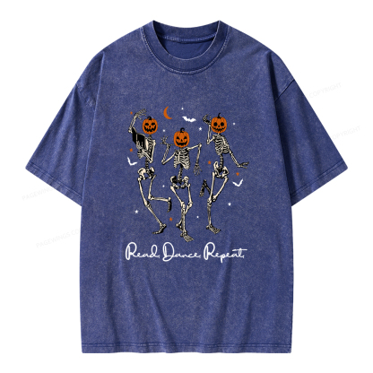 Pagewings Read Dance Repeat Unisex Washed T-shirt