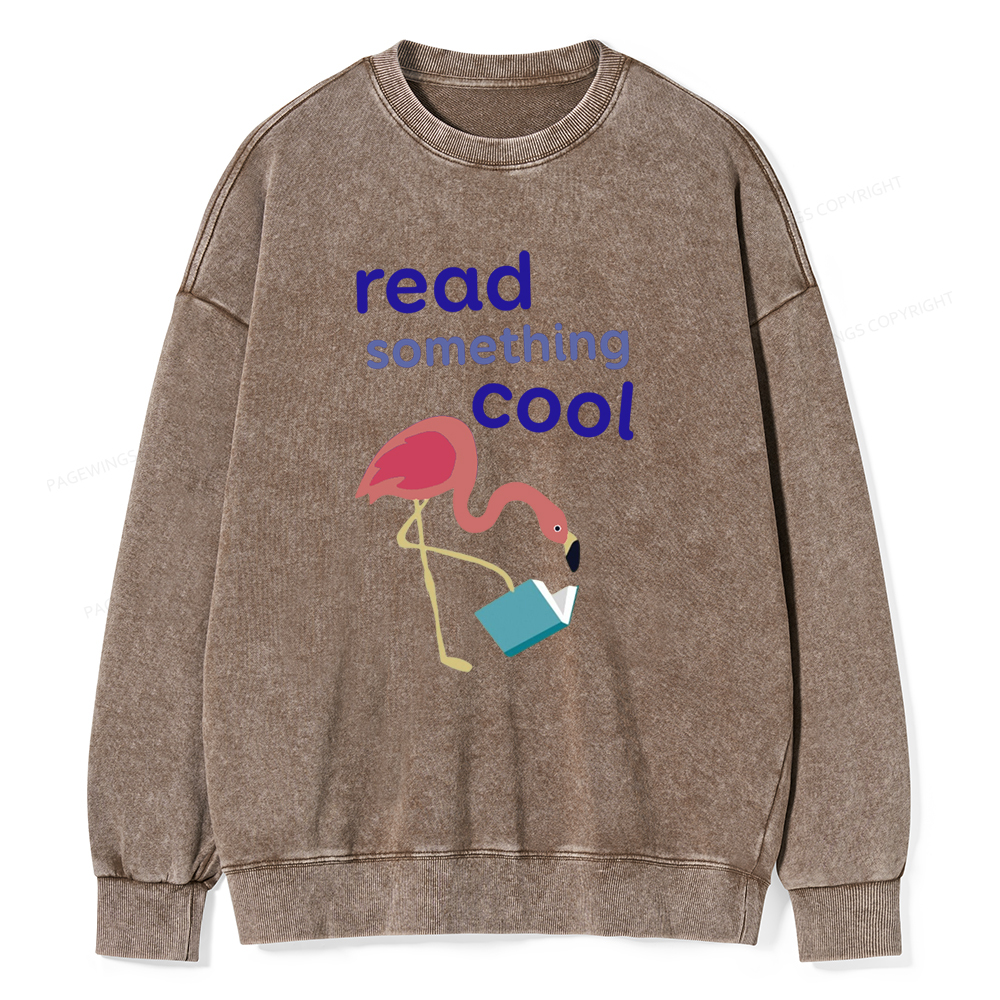 Pagewing Reading Something Cool Tee Unisex Washed Sweatshirt