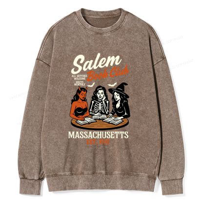 Pagewings Salem Book Club Unisex Washed Sweatshirt