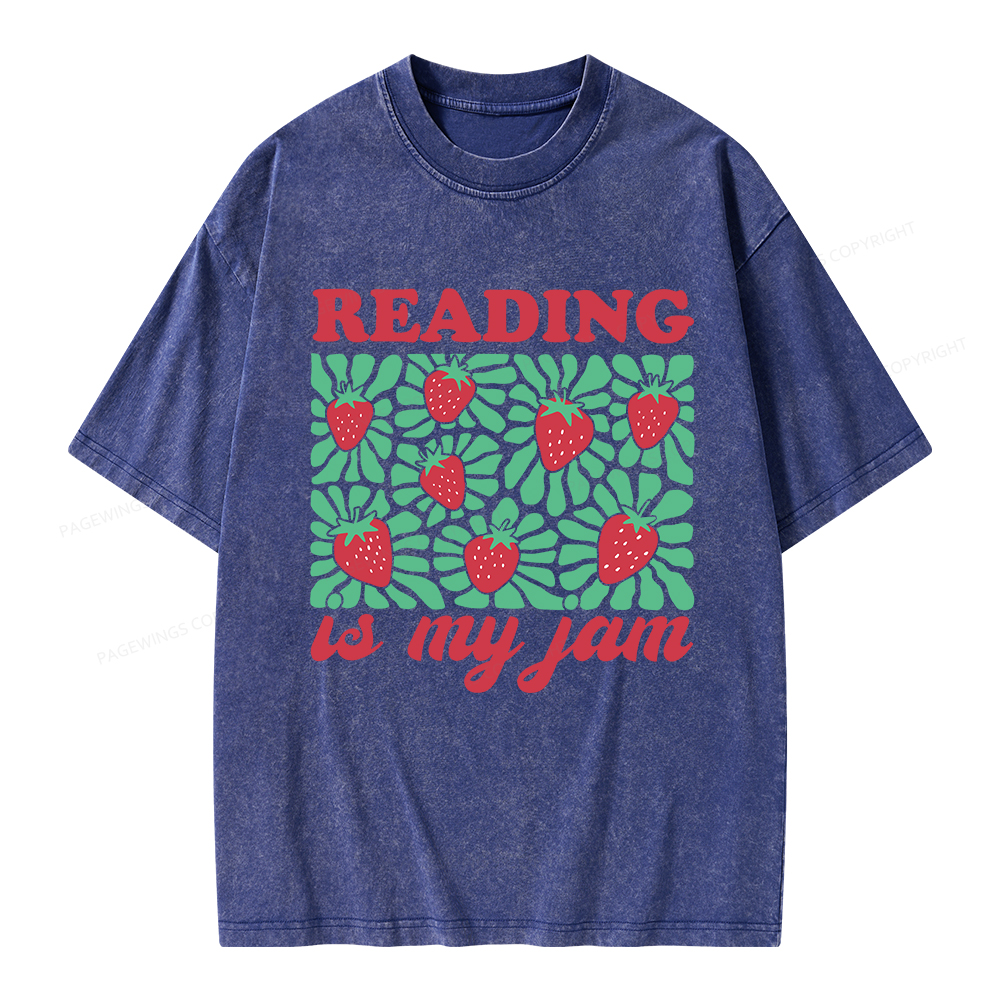 Pagewings Reading Is My Jam Unisex Washed T-shirt