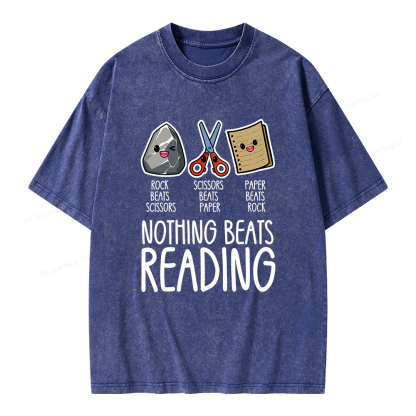 Pagewings Nothing Beats Reading Unisex Washed T-shirt
