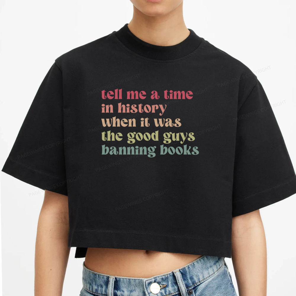 Pagewings Tell Me a Time in History Women Crop Tops