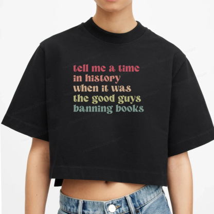 Pagewings Tell Me a Time in History Women Crop Tops