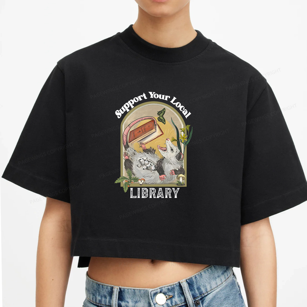 Pagewings Library Readers Make Leaders Jersey Women Crop Tops