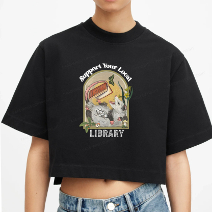 Pagewings Library Readers Make Leaders Jersey Women Crop Tops