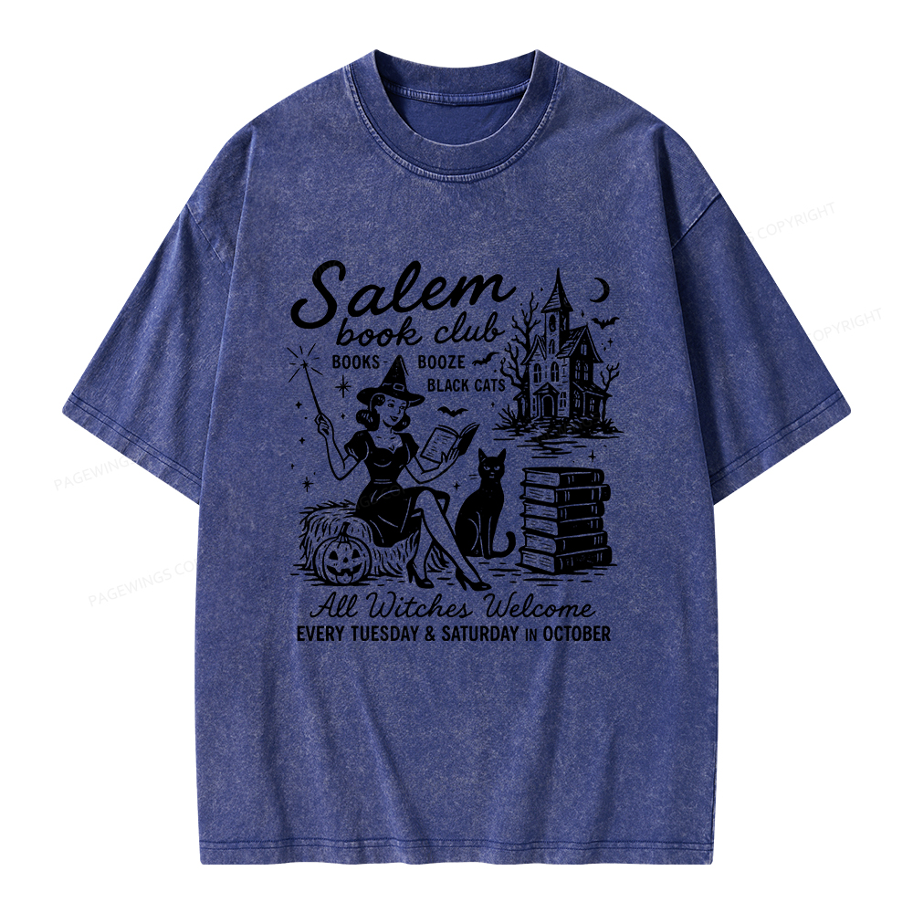 Pagewings Salem Book Club Unisex Washed T-shirt