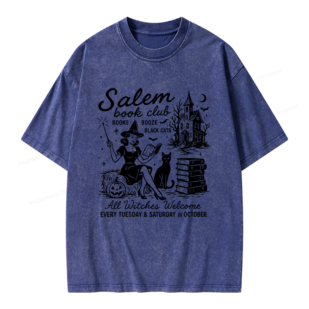 Pagewings Salem Book Club Unisex Washed T-shirt