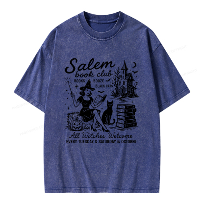 Pagewings Salem Book Club Unisex Washed T-shirt