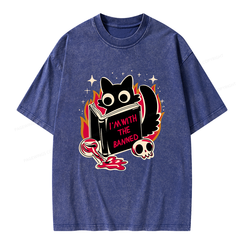 Pagewings I‘m With The Banned Unisex Washed T-shirt
