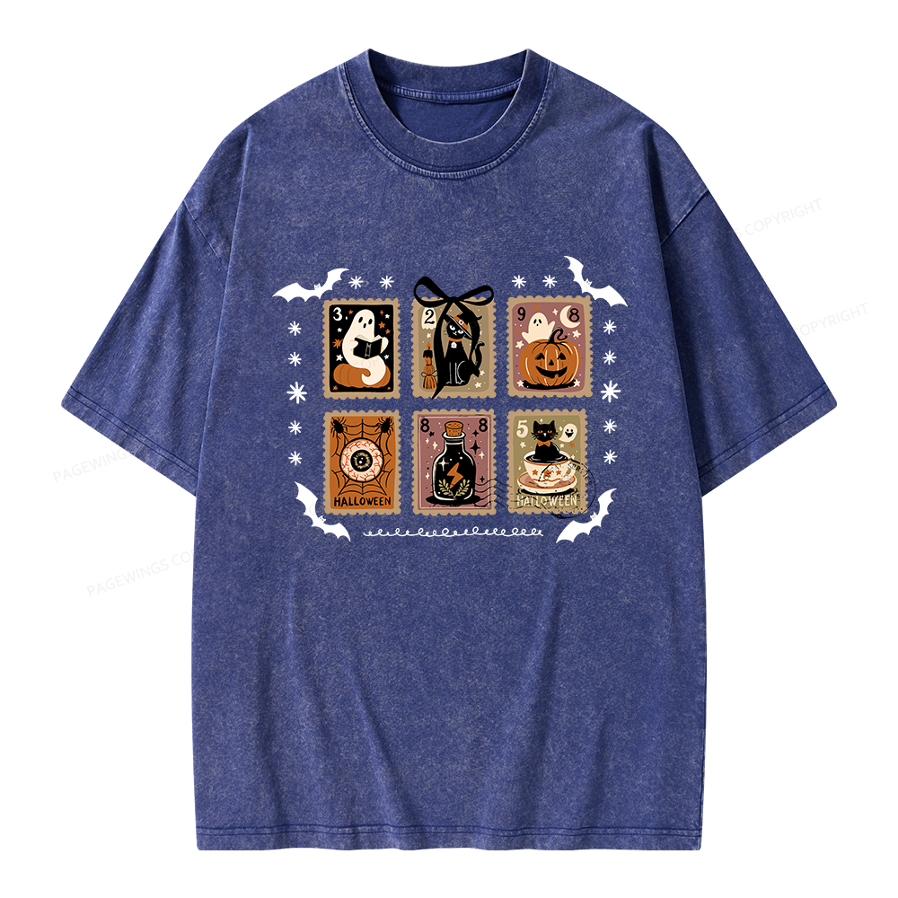 Pagewings Halloween Pumpkin Season Unisex Washed T-shirt
