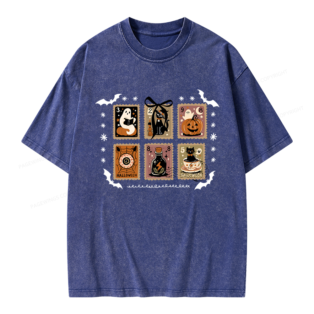 Pagewings Halloween Pumpkin Season Unisex Washed T-shirt