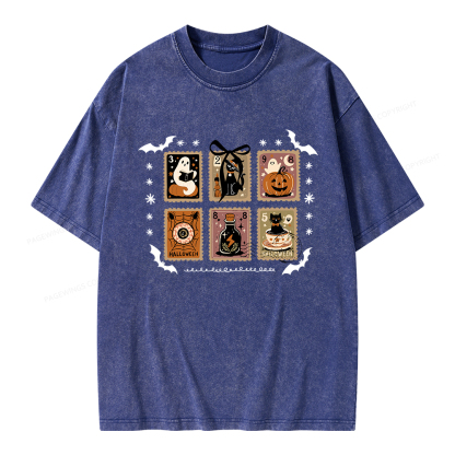 Pagewings Halloween Pumpkin Season Unisex Washed T-shirt