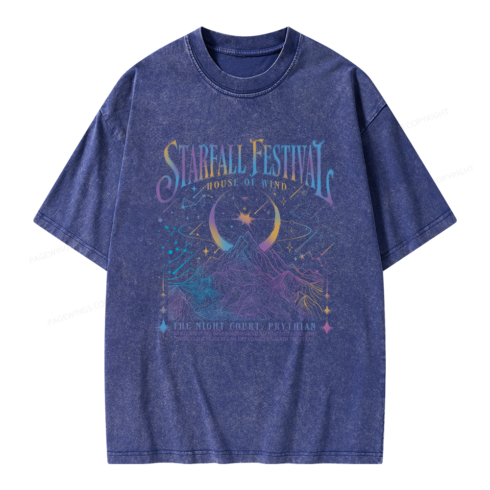 Pagewings Velaris Starfall Festival Unisex Washed T-shirt