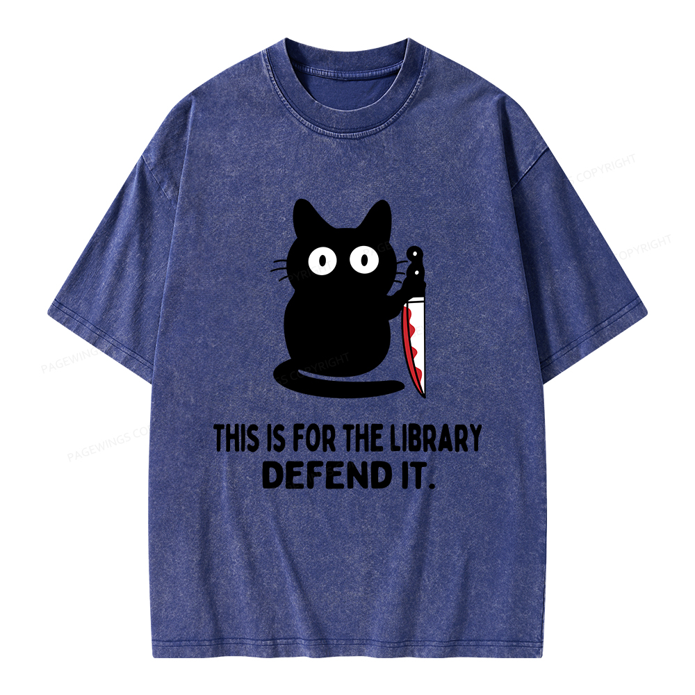 Pagewings This Is For The Library Defend It Unisex Washed T-shirt
