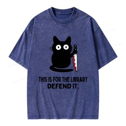 Pagewings This Is For The Library Defend It Unisex Washed T-shirt