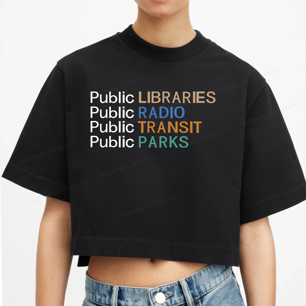 Pagewings Public Libraries Radio Transit Parks Women Crop Tops