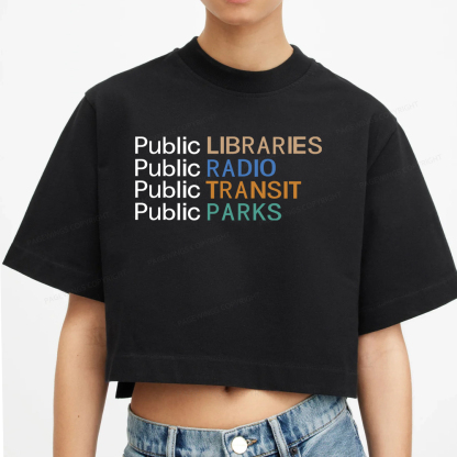 Pagewings Public Libraries Radio Transit Parks Women Crop Tops