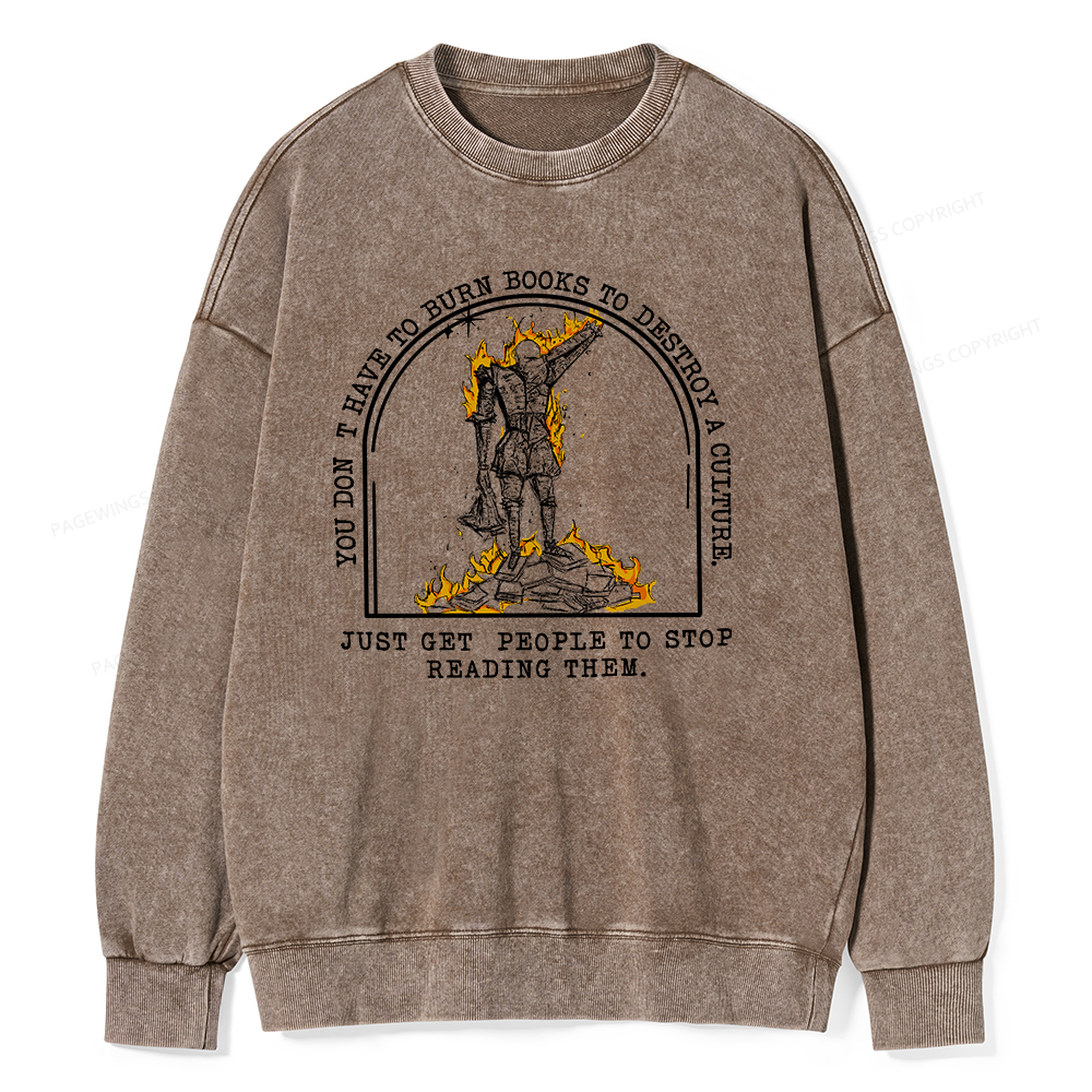 Pagewings Book Lovers Shirts, Literary Gift Unisex Washed Sweatshirt