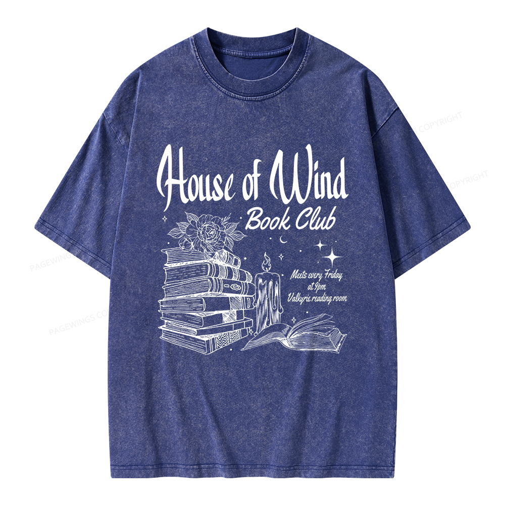 Pagewings House Of Wind Book Club Unisex Washed T-shirt
