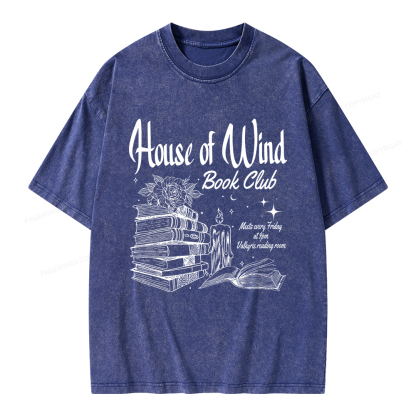 Pagewings House Of Wind Book Club Unisex Washed T-shirt