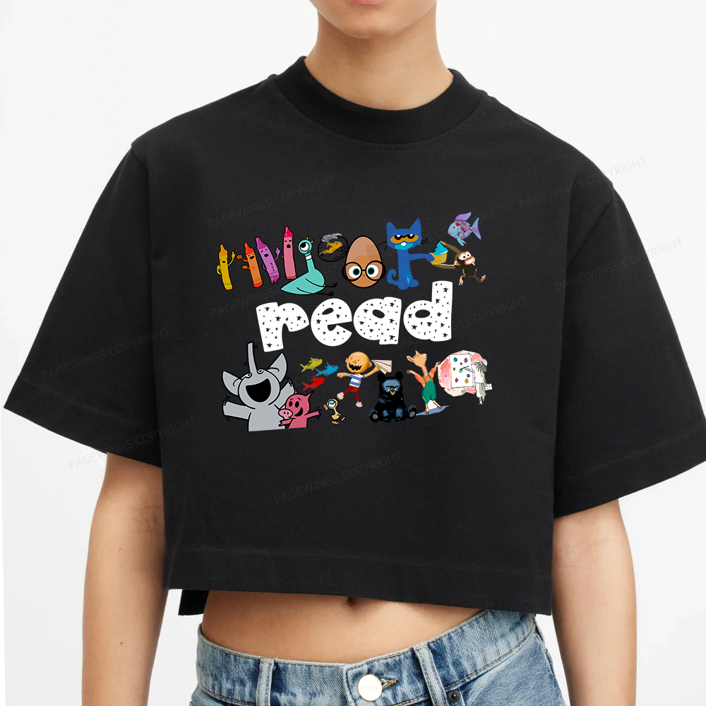 Pagewings Reading Bookish Women Crop Tops