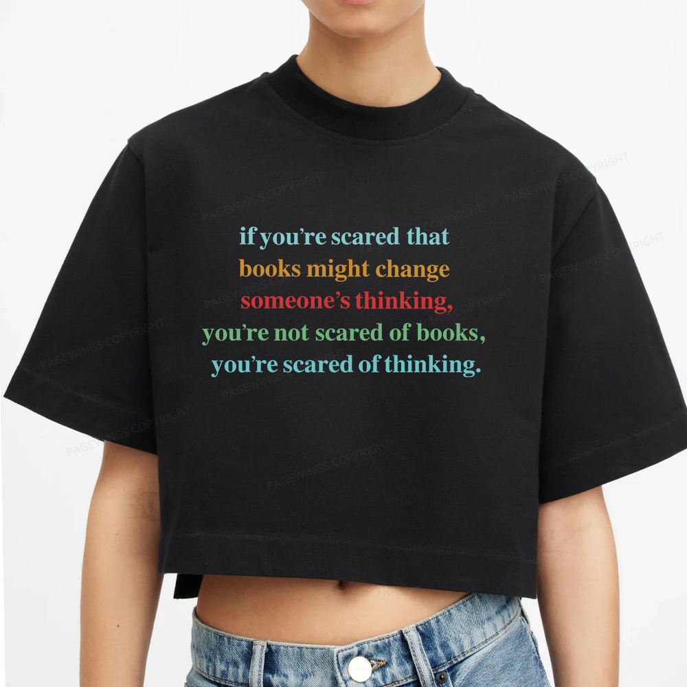 Pagewings Censorship Social Justice Shirt Booktrovert Women Crop Tops