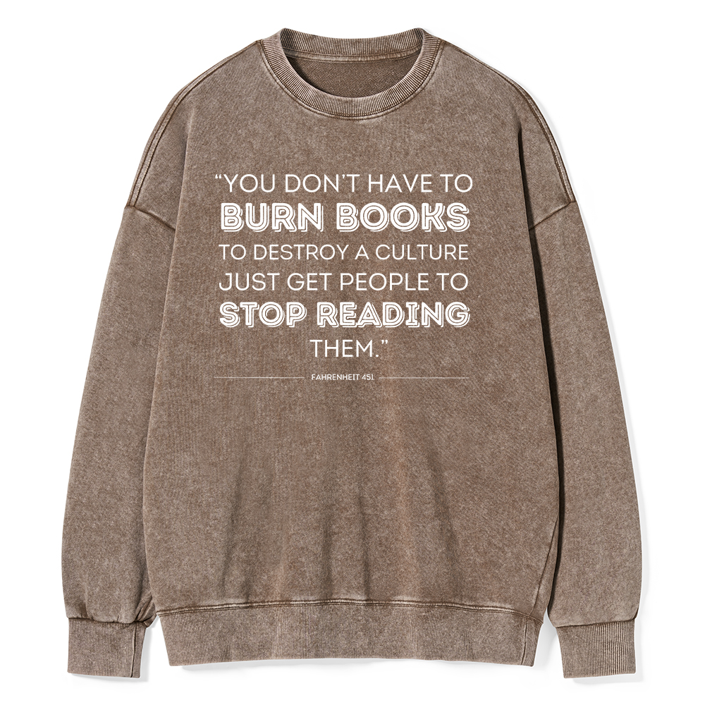 Pagewings Dystopian Book Shirt Classic Literature Gift Unisex Washed Sweatshirt