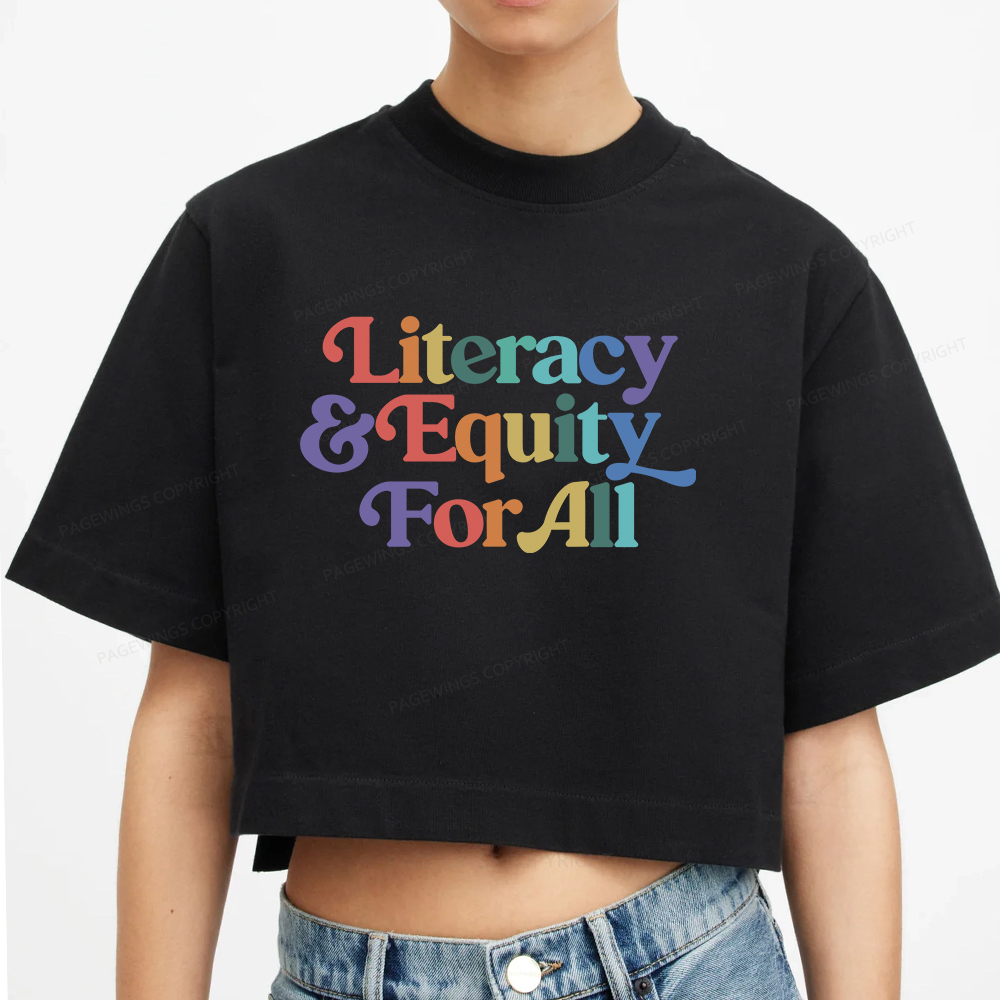 Pagewings Literacy & Equity For All Women Crop Tops