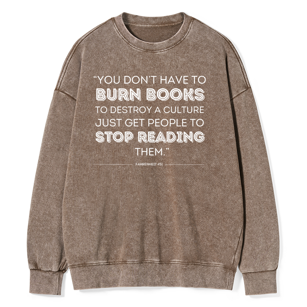 Pagewings Dystopian Book Shirt Classic Literature Gift Unisex Washed Sweatshirt