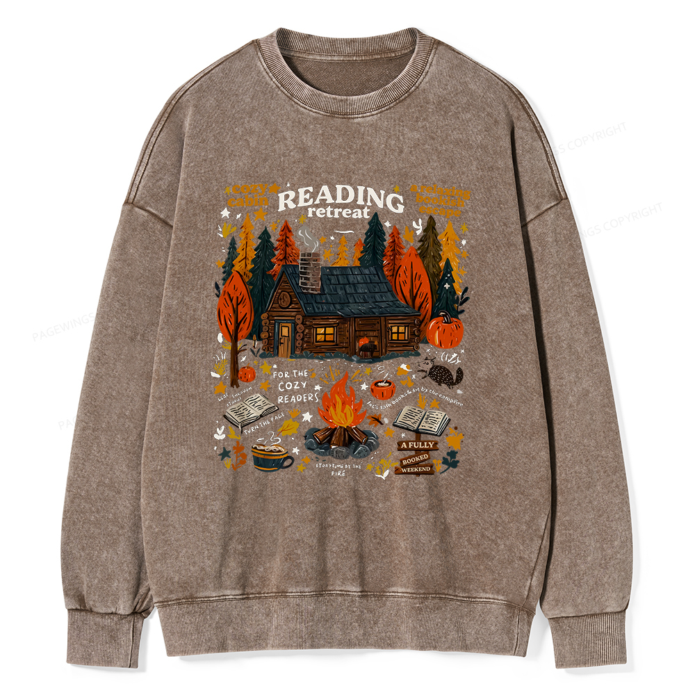 Pagewings Reading Retreat Unisex Washed Sweatshirt