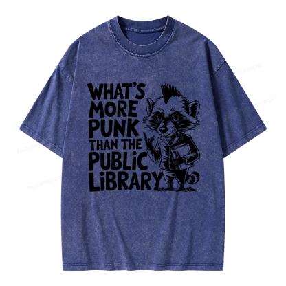 Pagewings What’s More Punk Than The Public Library Unisex Washed T-shirt