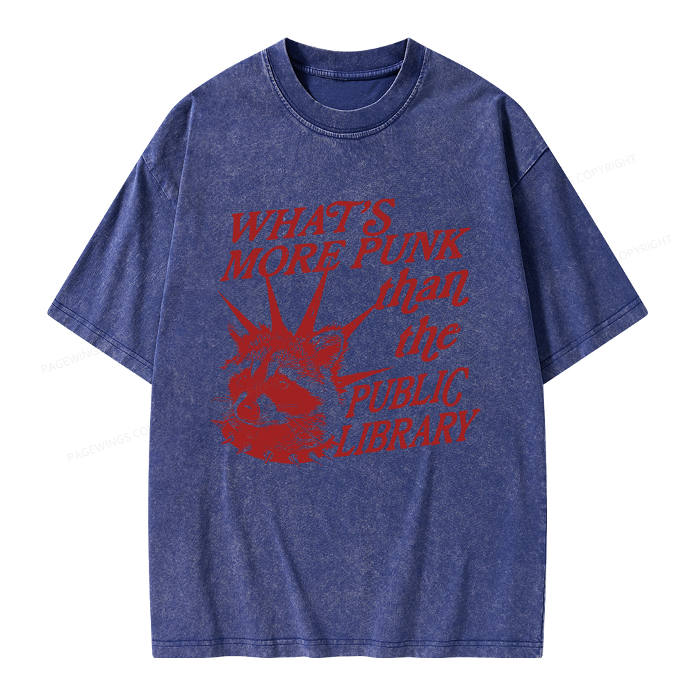Pagewings What’s More Punk Than The Public Library Unisex Washed T-shirt