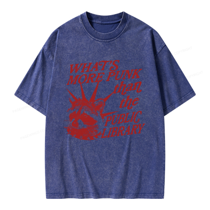 Pagewings What’s More Punk Than The Public Library Unisex Washed T-shirt
