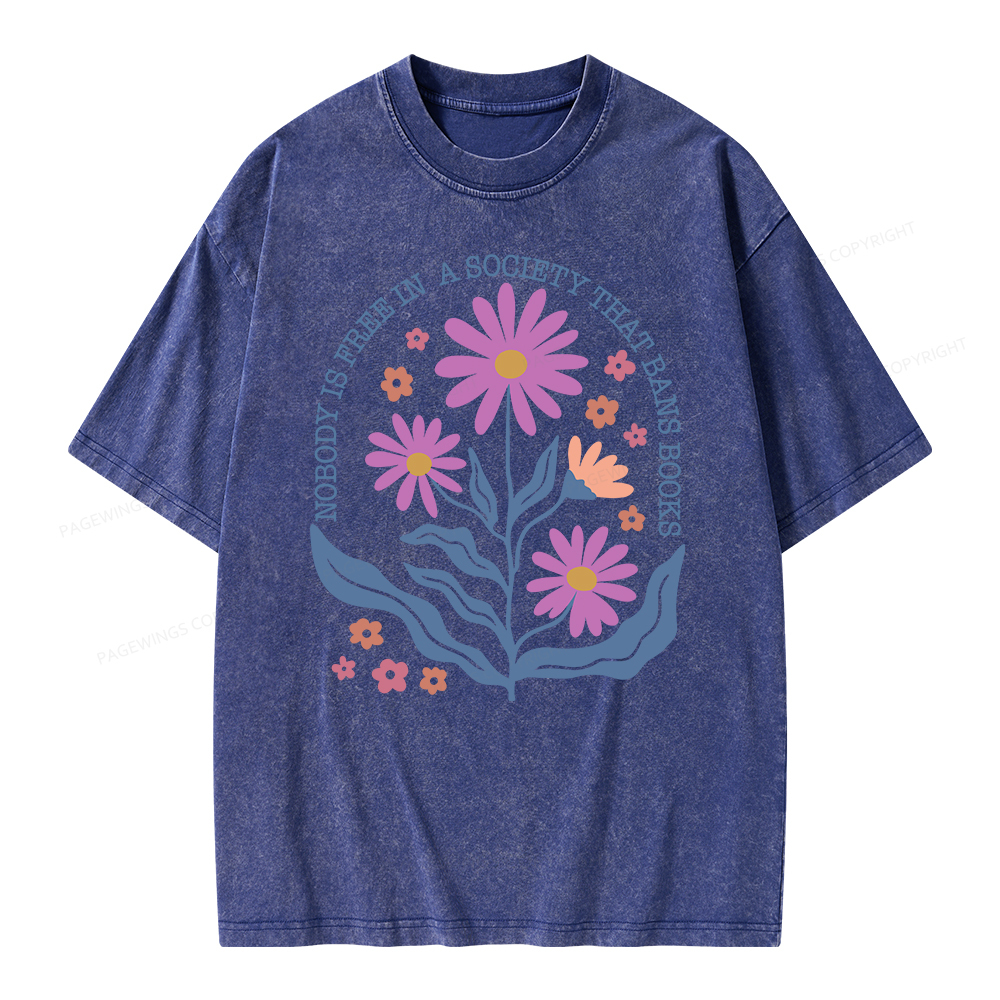 Pagewings Read Banned Books Shirt, Social Justice Gift Unisex Washed T-shirt