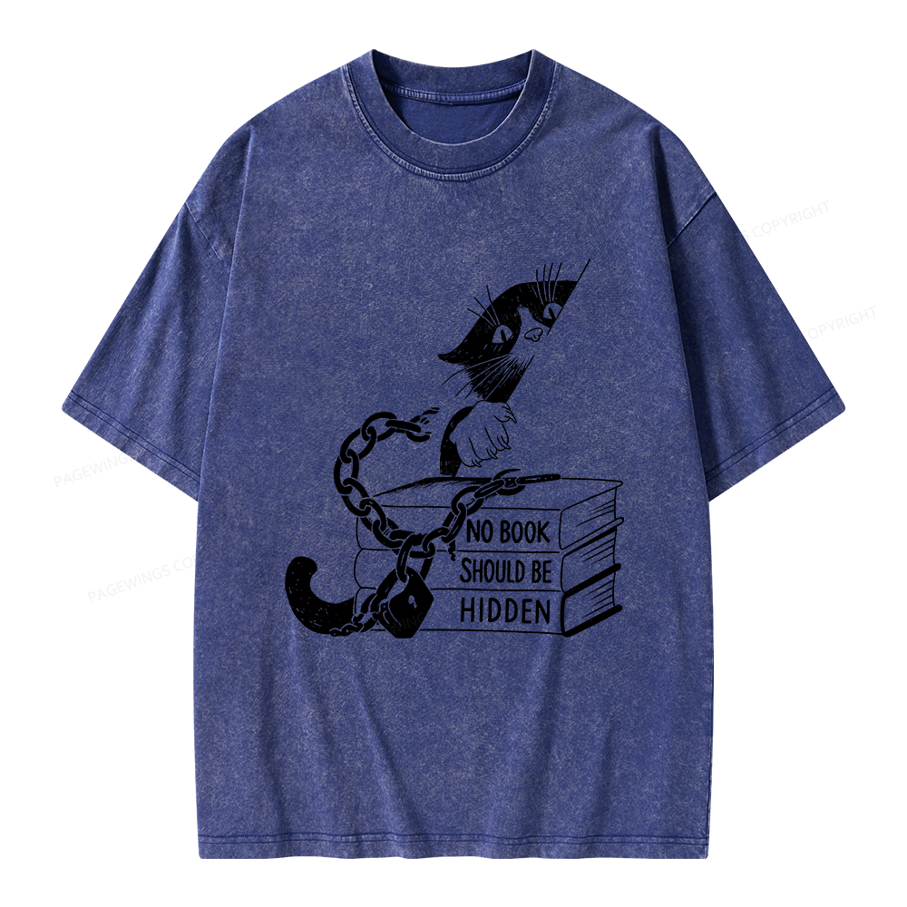 Pagewings No Book Should Be Hidden Unisex Washed T-shirt