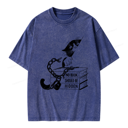 Pagewings No Book Should Be Hidden Unisex Washed T-shirt