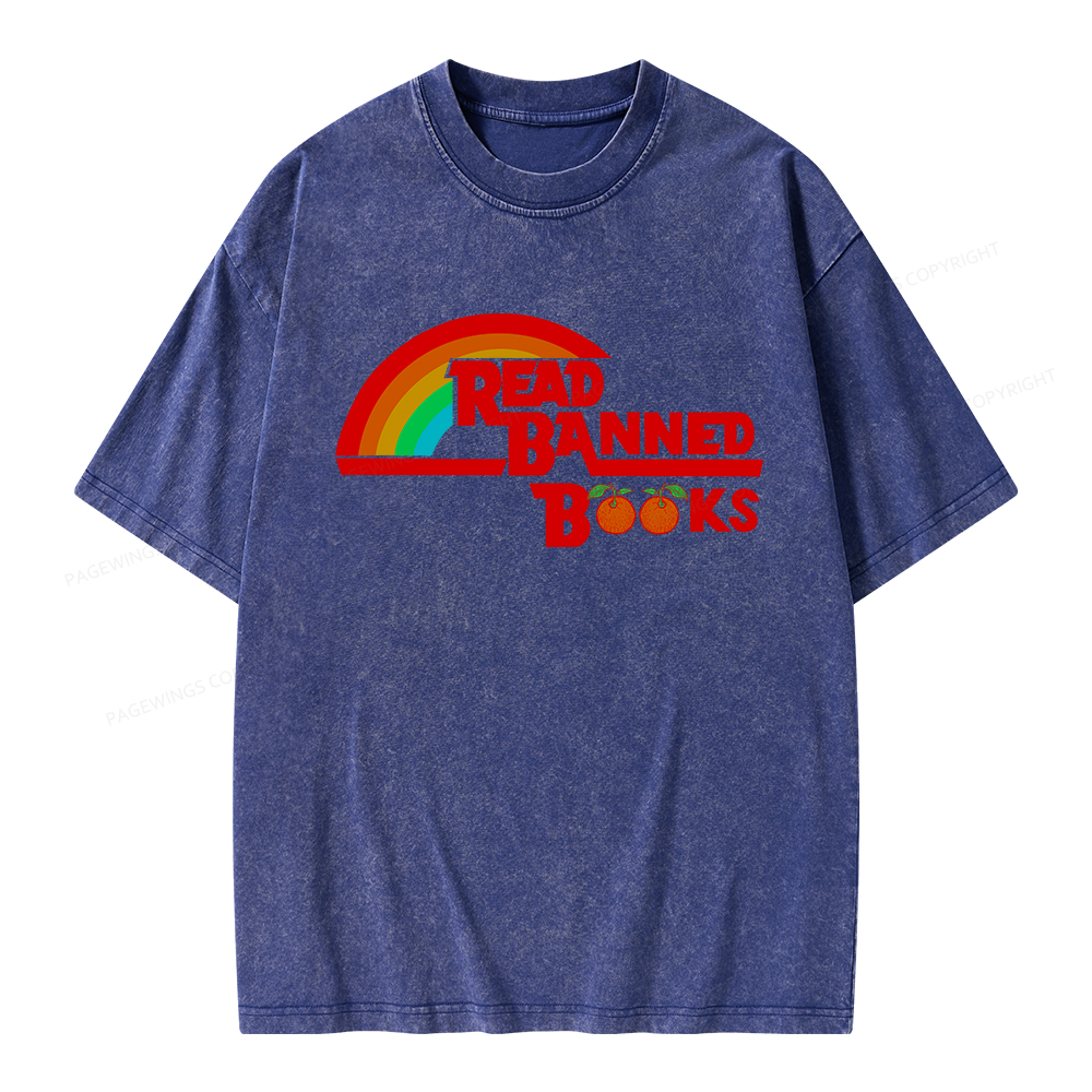 Pagewings Read Banned Books Unisex Washed T-shirt