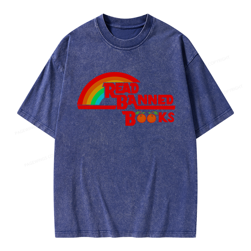 Pagewings Read Banned Books Unisex Washed T-shirt