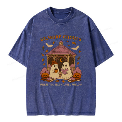 Pagewings Gilmore Ghouls Unisex Washed T-shirt