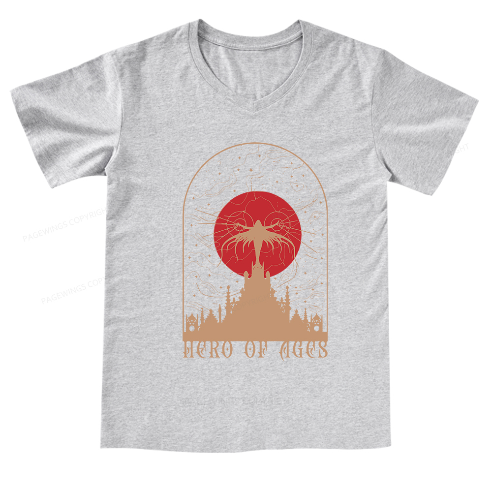 Pagewings Mist Bookish V-neck T-shirt